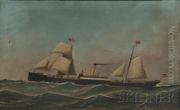 Portrait Of The Screw-steamer 
Keil 
Of Germany. Oil Painting by Antonio Nicolo Gasparo Jacobsen