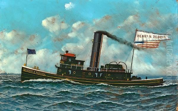 Henry N. Dubois Off Manhattan, New York Oil Painting by Antonio Nicolo Gasparo Jacobsen