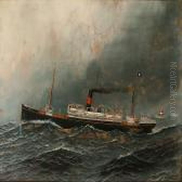 S/s Oscar Ii Of Copenhagen Oil Painting by Antonio Nicolo Gasparo Jacobsen