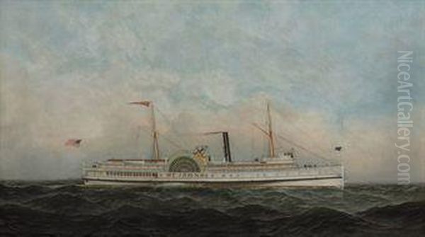 Steamship St. Johns Oil Painting by Antonio Nicolo Gasparo Jacobsen