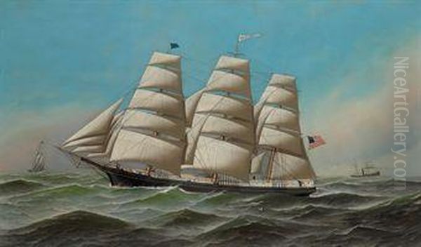 The Clipper Ship J.f. Chapman Oil Painting by Antonio Nicolo Gasparo Jacobsen