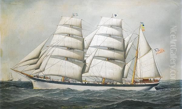 The British Barque 
Dunearn 
 At Sea Under Full Sail And Calling For A Pilot Oil Painting by Antonio Nicolo Gasparo Jacobsen