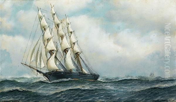 The American Merchantman Oil Painting by Antonio Nicolo Gasparo Jacobsen