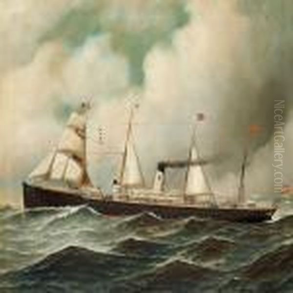 Amerika Oil Painting by Antonio Nicolo Gasparo Jacobsen