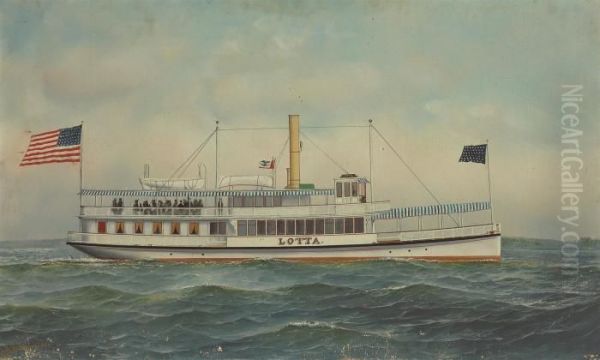 The Steamship Lotta Oil Painting by Antonio Nicolo Gasparo Jacobsen