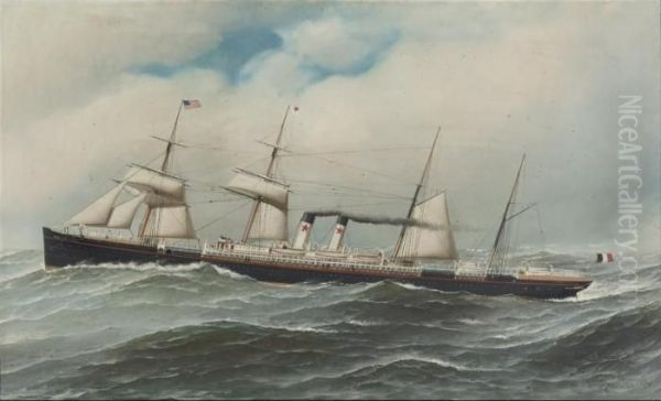 The Red Star Line Vessel Oil Painting by Antonio Nicolo Gasparo Jacobsen