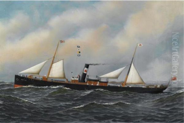 The Screw Steamer Honiton Oil Painting by Antonio Nicolo Gasparo Jacobsen