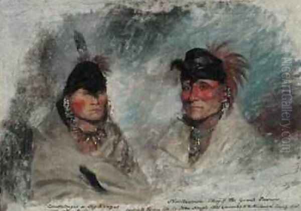 Big Kansas or Caussetongua and Sharitarishe Chief of the Grand Pawnees 1821 Oil Painting by John Neagle