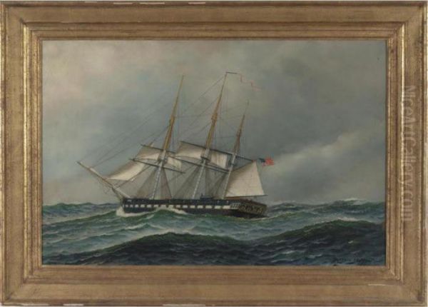 The Constitution With Open Seas Oil Painting by Antonio Nicolo Gasparo Jacobsen