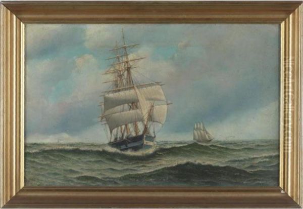 In Rough Seas Oil Painting by Antonio Nicolo Gasparo Jacobsen