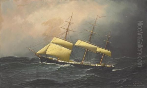 The Clipper Ship Oil Painting by Antonio Nicolo Gasparo Jacobsen