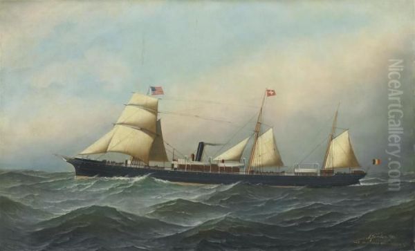 The Hermann Outward-bound To America Oil Painting by Antonio Nicolo Gasparo Jacobsen