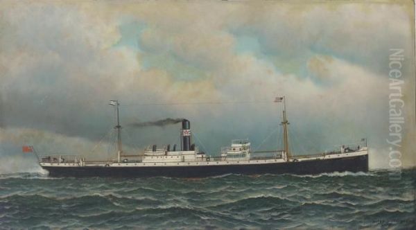 S.s. Suruga Oil Painting by Antonio Nicolo Gasparo Jacobsen