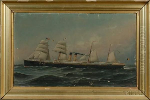 Portrait Of The American Screw Steamer Oil Painting by Antonio Nicolo Gasparo Jacobsen