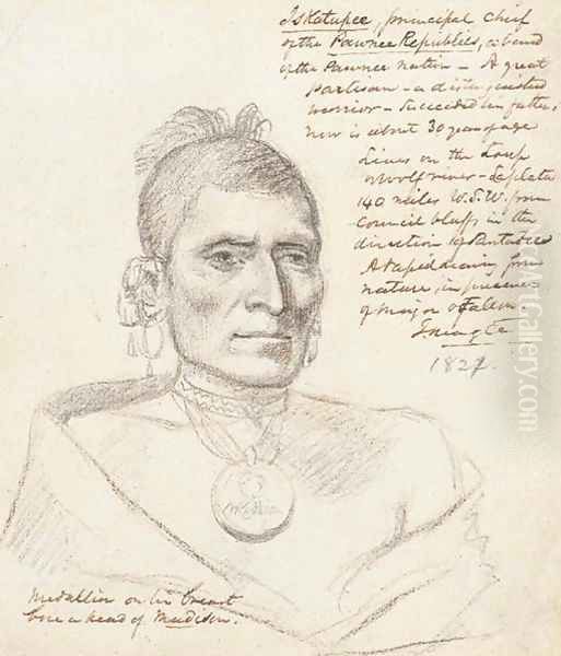 Iskatupee, Pawnee Chief Oil Painting by John Neagle