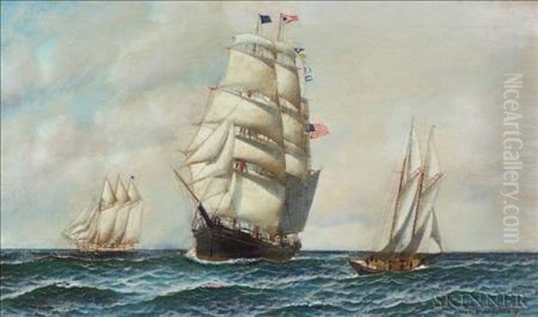 Shipping Scene. Oil Painting by Antonio Nicolo Gasparo Jacobsen