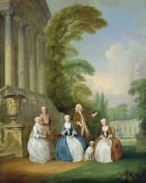 Portrait of a Family 1740 Oil Painting by Joseph Francis Nollekens