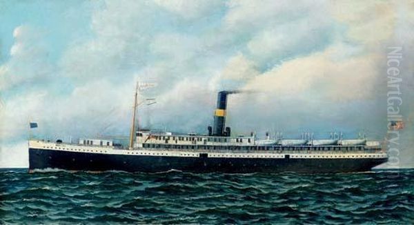 The Steamship Madison Oil Painting by Antonio Nicolo Gasparo Jacobsen