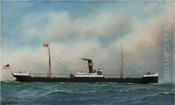 The M.s. Dollar Oil Painting by Antonio Nicolo Gasparo Jacobsen