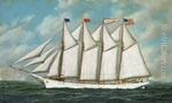 ''schooner Marie Gilbert'' Oil Painting by Antonio Nicolo Gasparo Jacobsen