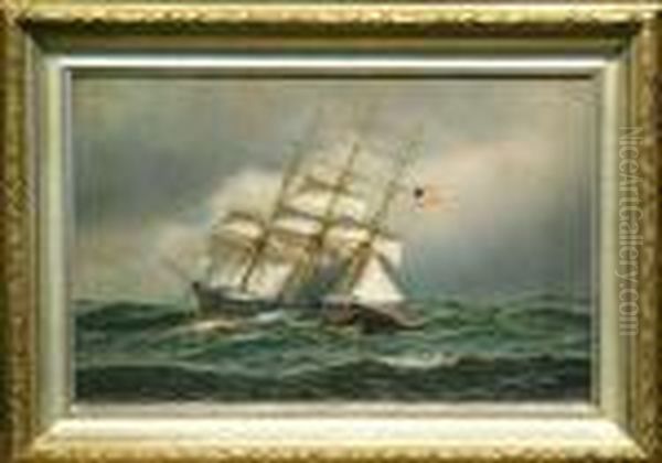 The 'governor Robie' In Open Water Oil Painting by Antonio Nicolo Gasparo Jacobsen