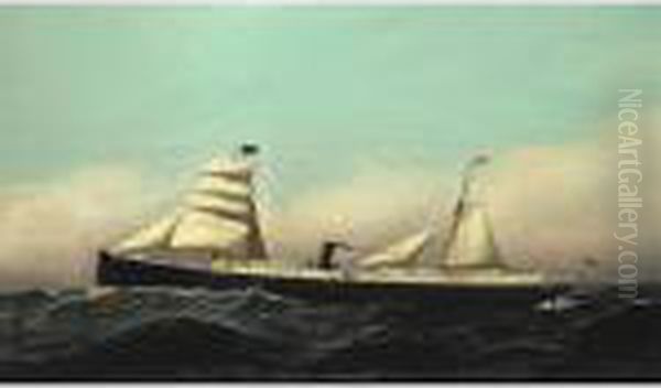 Ss Columbia Oil Painting by Antonio Nicolo Gasparo Jacobsen