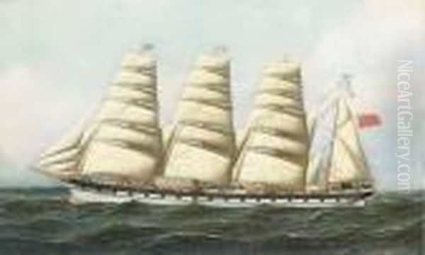 The Three Masted Our Barque Forteviot by Antonio Nicolo Gasparo Jacobsen