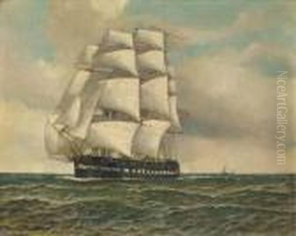 The U.s.s. United States Oil Painting by Antonio Nicolo Gasparo Jacobsen