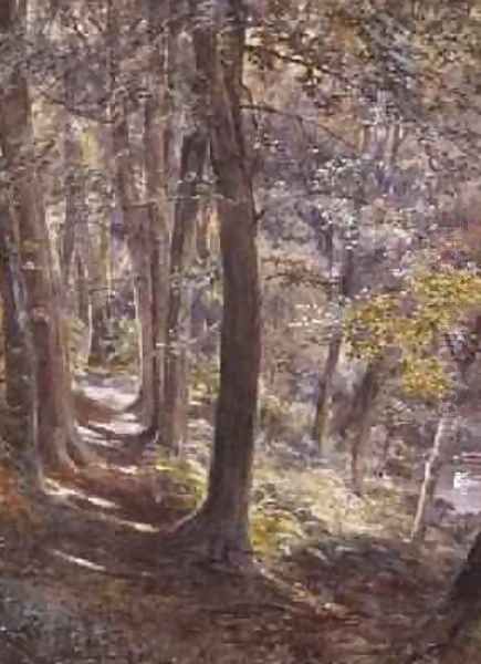 A Woodland Glade 1872 Oil Painting by Paul Jacob Naftel