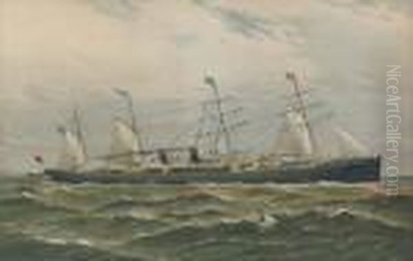 The Ss. Arizona Oil Painting by Antonio Nicolo Gasparo Jacobsen