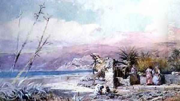 The Old Spanish Well 1881 Oil Painting by Paul Jacob Naftel