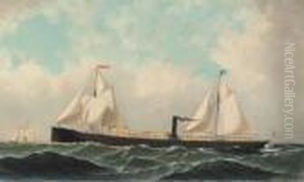 The Steam Sail Ship Lonestar Oil Painting by Antonio Nicolo Gasparo Jacobsen