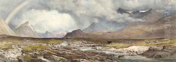 Glen Sligachan, Cuchullin Hill, Isle of Skye Oil Painting by Paul Jacob Naftel