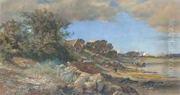 Loading the hay cart Oil Painting by Paul Jacob Naftel