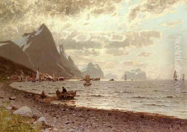 The Norwegian Fjord Oil Painting by Adelsteen Normann