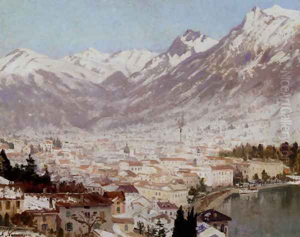 A View Of Como Oil Painting by Adelsteen Normann