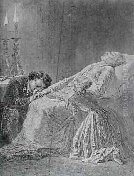 The Death of Jean Valjean Oil Painting by Alphonse Marie de Neuville