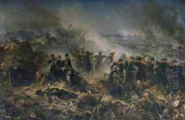 The Gervais Battery at the Siege of Sebastopol 18th June 1855 Oil Painting by Alphonse Marie de Neuville