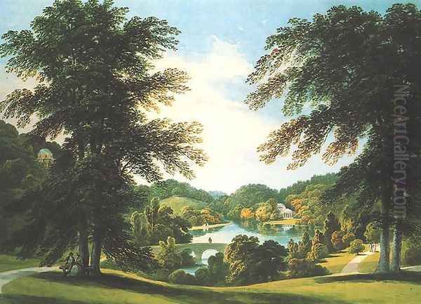 View at Stourhead Oil Painting by Francis Nicholson