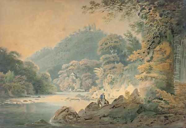 Hackfall, near Ripon, Yorkshire Oil Painting by Francis Nicholson