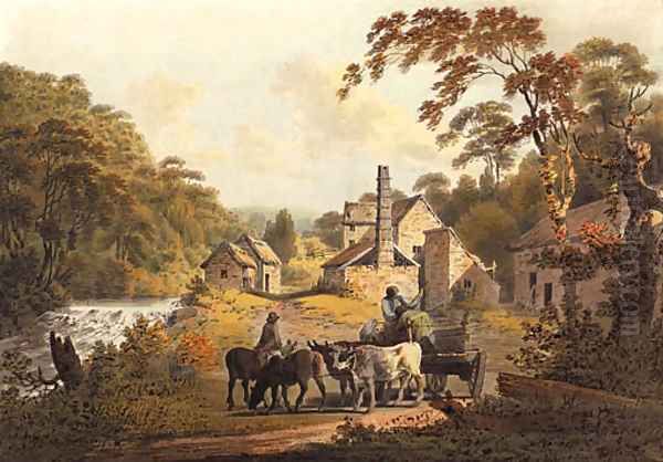 The Old Forge at Knaresborough Oil Painting by Francis Nicholson