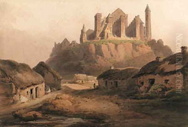 The Rock of Cashel, Tipperary Oil Painting by Francis Nicholson