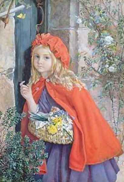 Little Red Riding Hood 1862 Oil Painting by Isabel Oakley Naftel