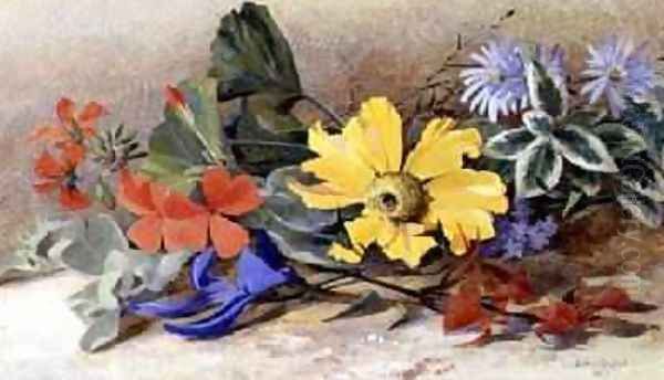 Still Life mixed Flowers 1867 Oil Painting by Isabel Oakley Naftel