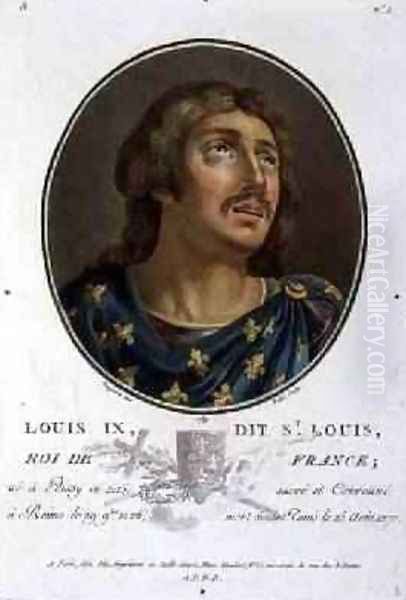 Portrait of Louis IX Called St Louis King of France 1215-70 Oil Painting by Naigeon, Jean Claude