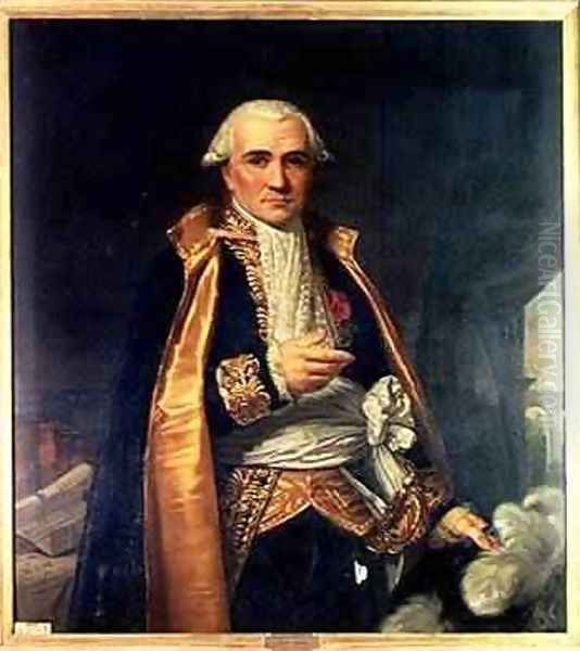 Portrait of Gaspard Monge 1746-1818 Count of Peluse 1841 Oil Painting by Naigeon, Jean Claude