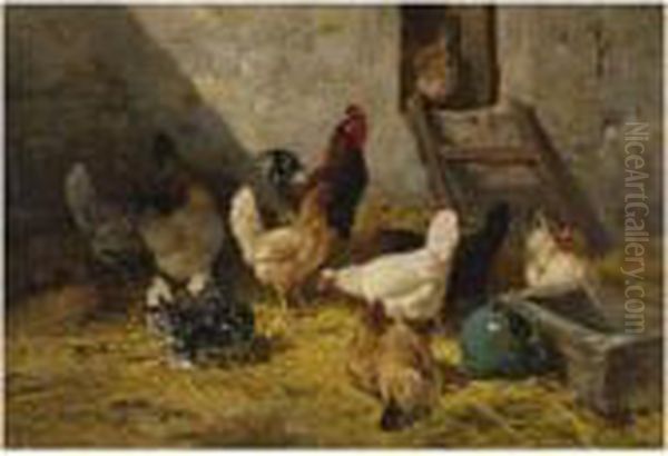 The Hen-roost Oil Painting by Charles Emile Jacque