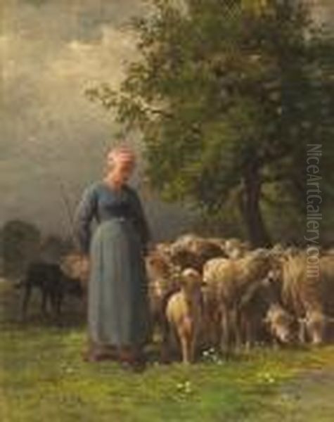 The Missing Flock Oil Painting by Charles Emile Jacque