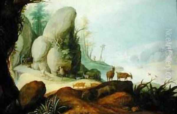 Pastoral Landscape 1605 Oil Painting by Willem van, the Younger Nieulandt