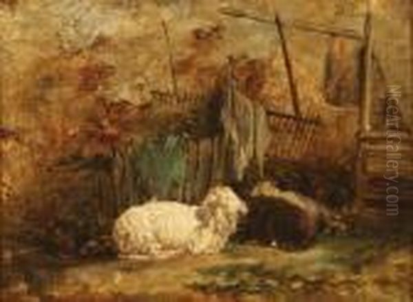 The Sleeping Sheep Oil Painting by Charles Emile Jacque